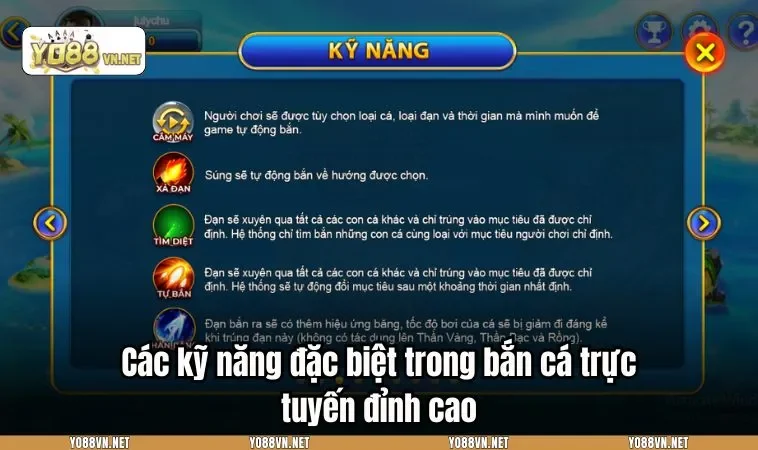 Các kỹ năng đặc biệt trong bắn cá trực tuyến đỉnh cao