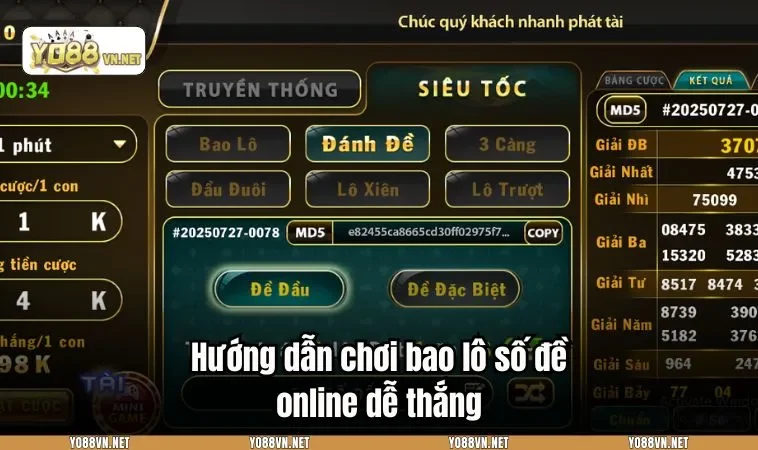 Hướng dẫn chơi bao lô số đề online dễ thắng