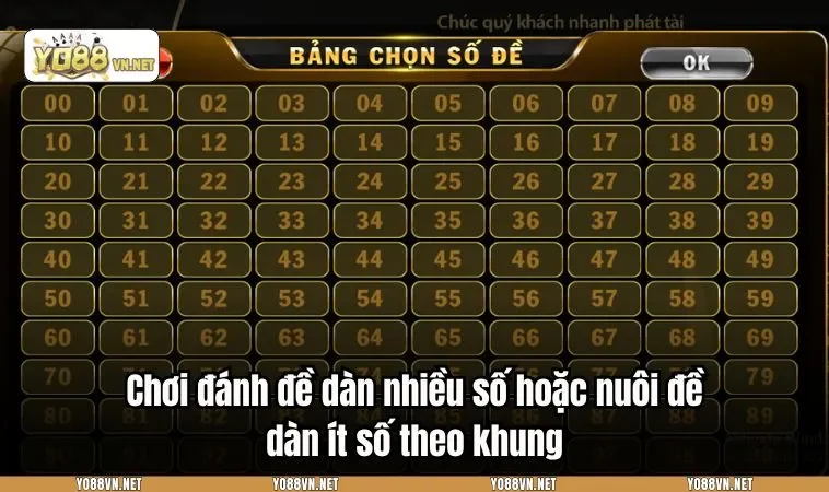 Chơi đánh đề dàn nhiều số hoặc nuôi đề dàn ít số theo khung