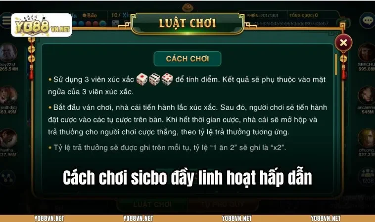Cách chơi sicbo đầy linh hoạt hấp dẫn