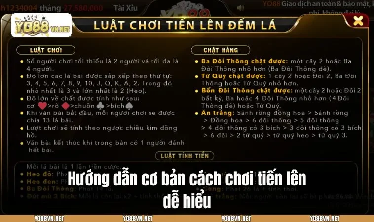 Hướng dẫn cơ bản cách chơi tiến lên dễ hiểu