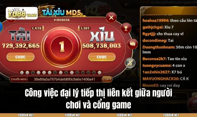 Công việc đại lý tiếp thị liên kết giữa người chơi và cổng game