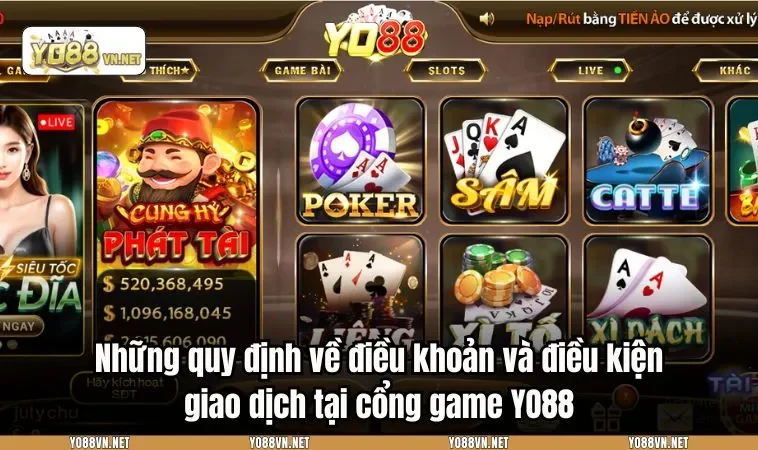 Những quy định về điều khoản và điều kiện giao dịch tại cổng game YO88