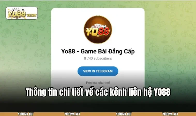 Thông tin chi tiết về các kênh liên hệ YO88
