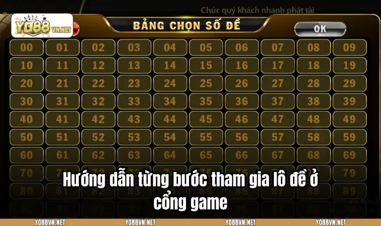Hướng dẫn từng bước tham gia lô đề ở cổng game
