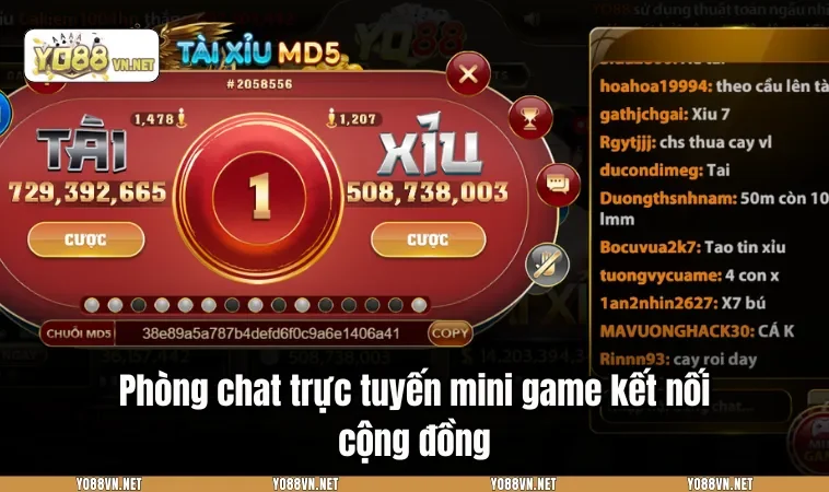 Phòng chat trực tuyến mini game kết nối cộng đồng