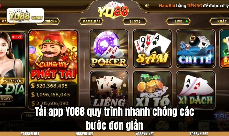 Tải app YO88 quy trình nhanh chóng các bước đơn giản