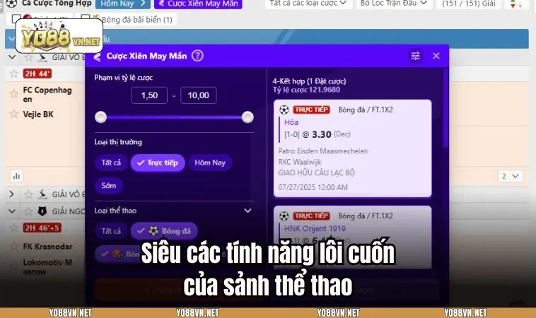 Siêu các tính năng lôi cuốn của sảnh thể thao